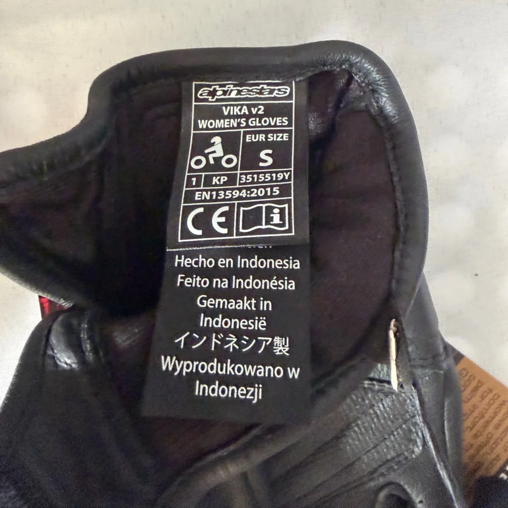 Alpinestars Black Leather Riding Gloves Women Stella Vika V2 Gloves - Picture 3 of 4
